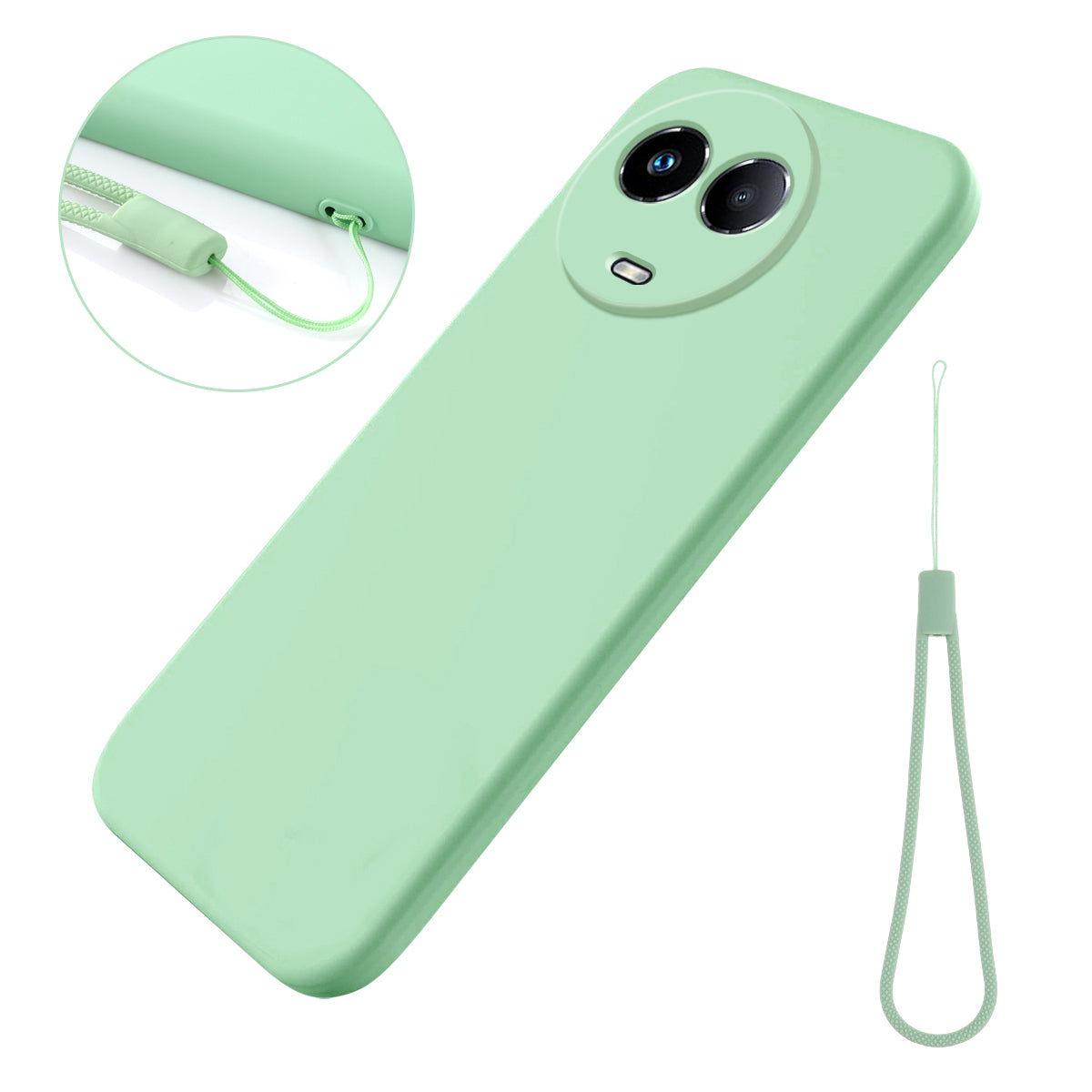 For Realme 11x 5G Liquid Silicone Mobile Phone Case Soft Lining Anti-scratch Back Cover