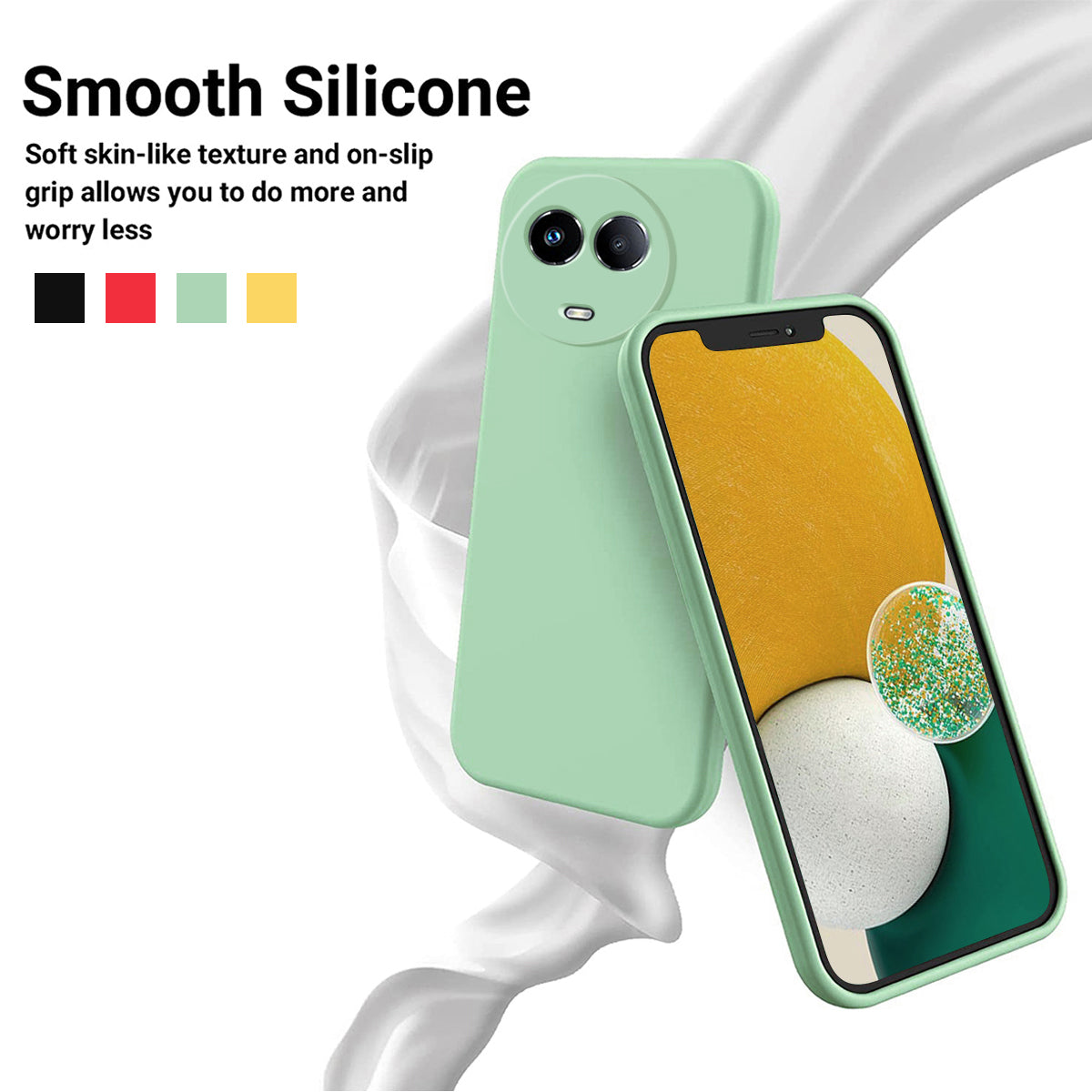 For Realme 11x 5G Liquid Silicone Mobile Phone Case Soft Lining Anti-scratch Back Cover