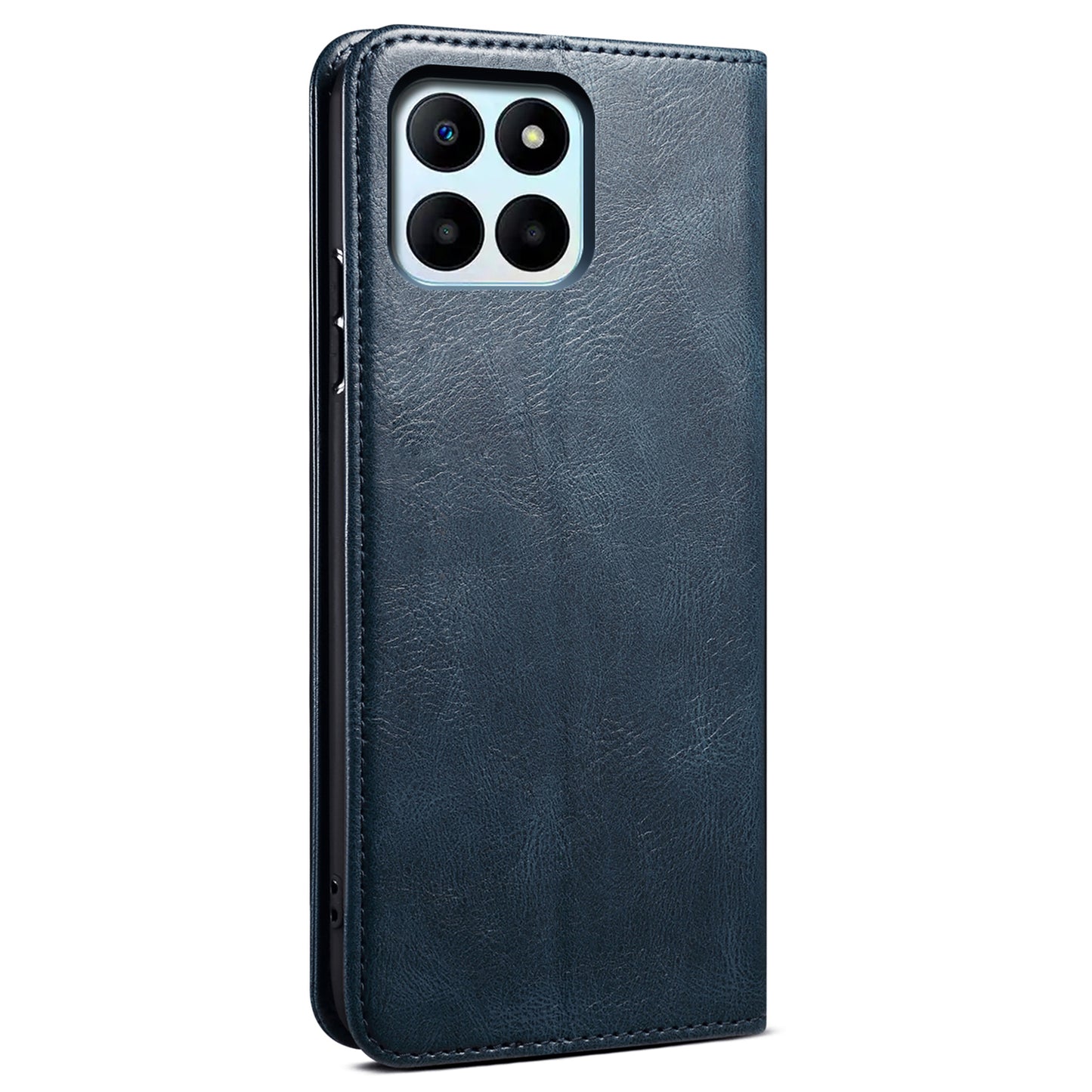 For Honor X6a 4G Stand Wallet Case PU Leather Phone Shell Waxy Crazy Horse Texture Mobile Phone Cover