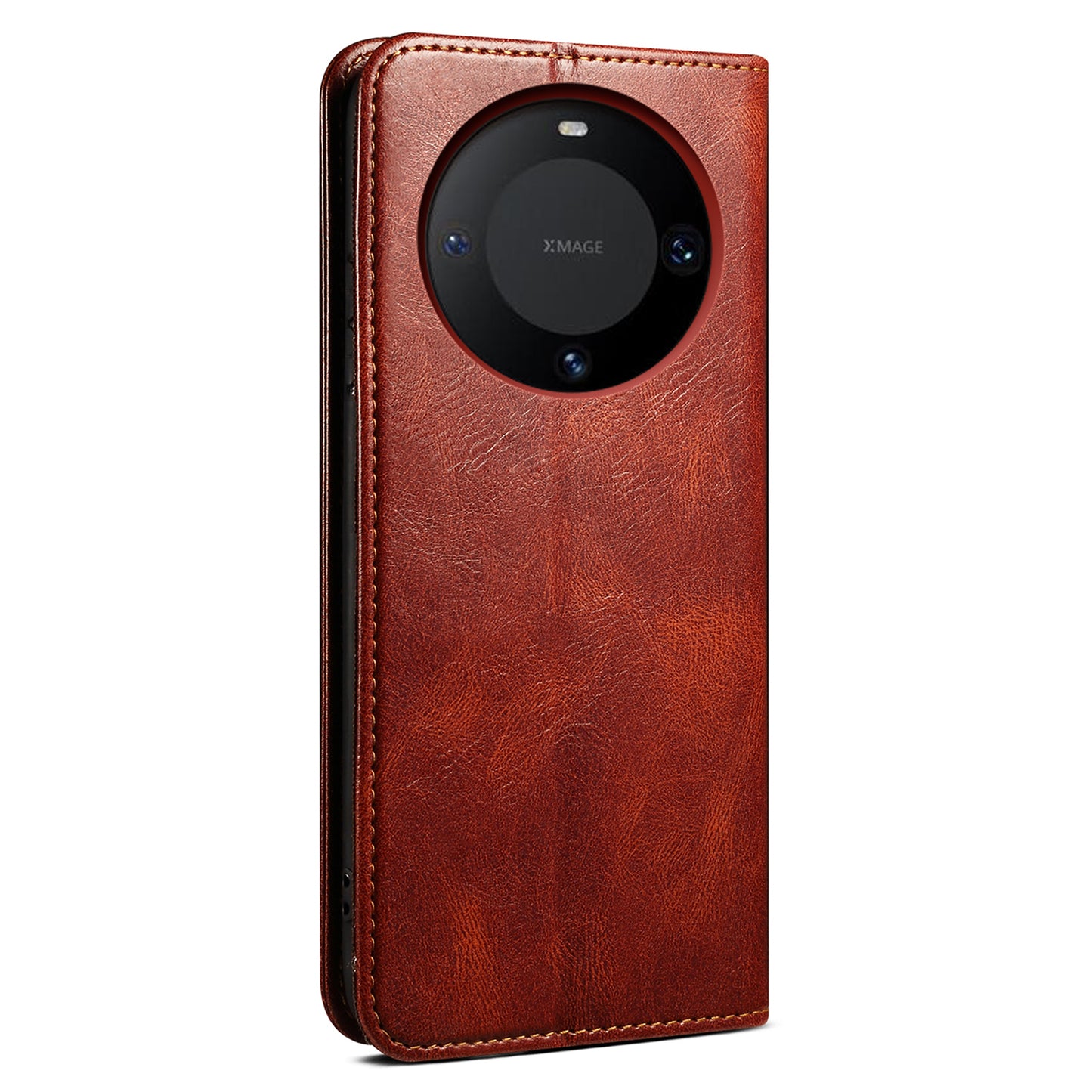 For Huawei Mate 60 Pro+ Waxy Crazy Horse Texture Phone Cover Stand Wallet PU Leather Phone Shell Case