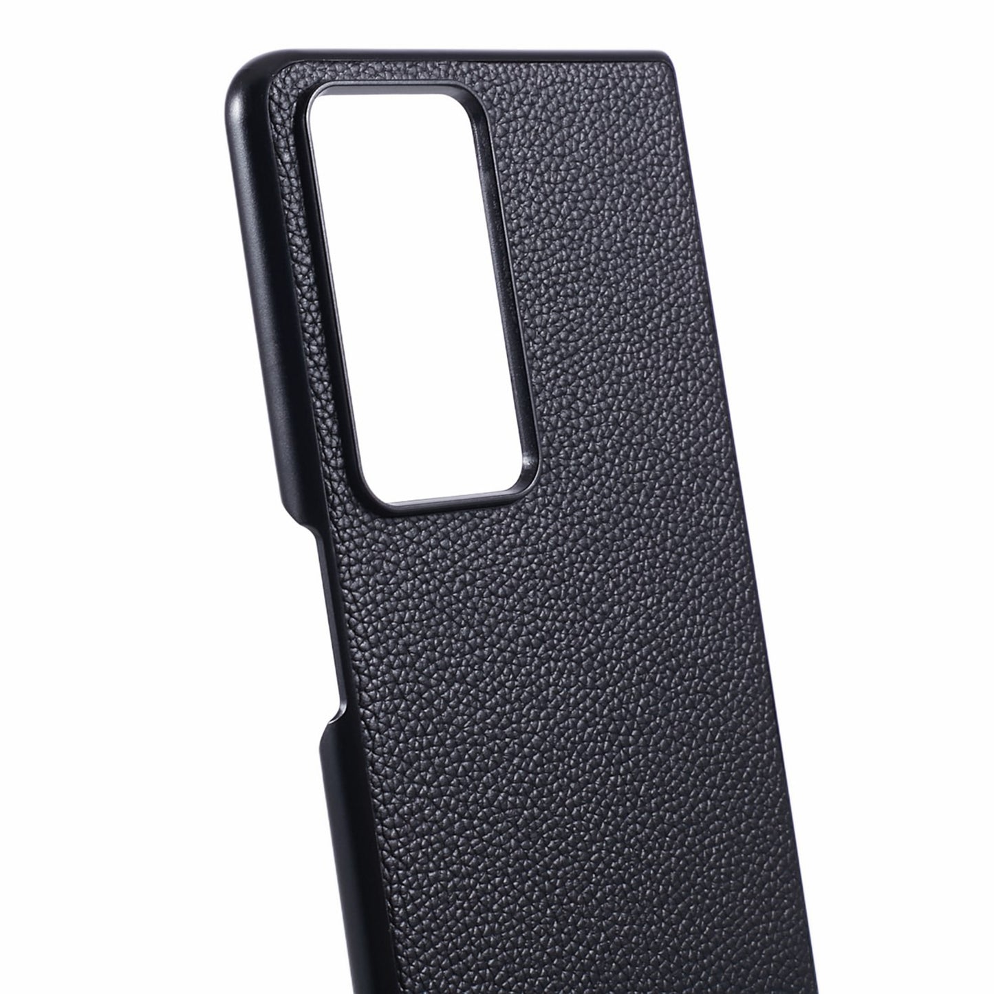 For Honor Magic V2 5G Case Anti-scratch Litchi Texture PC+Genuine Leather Phone Cover