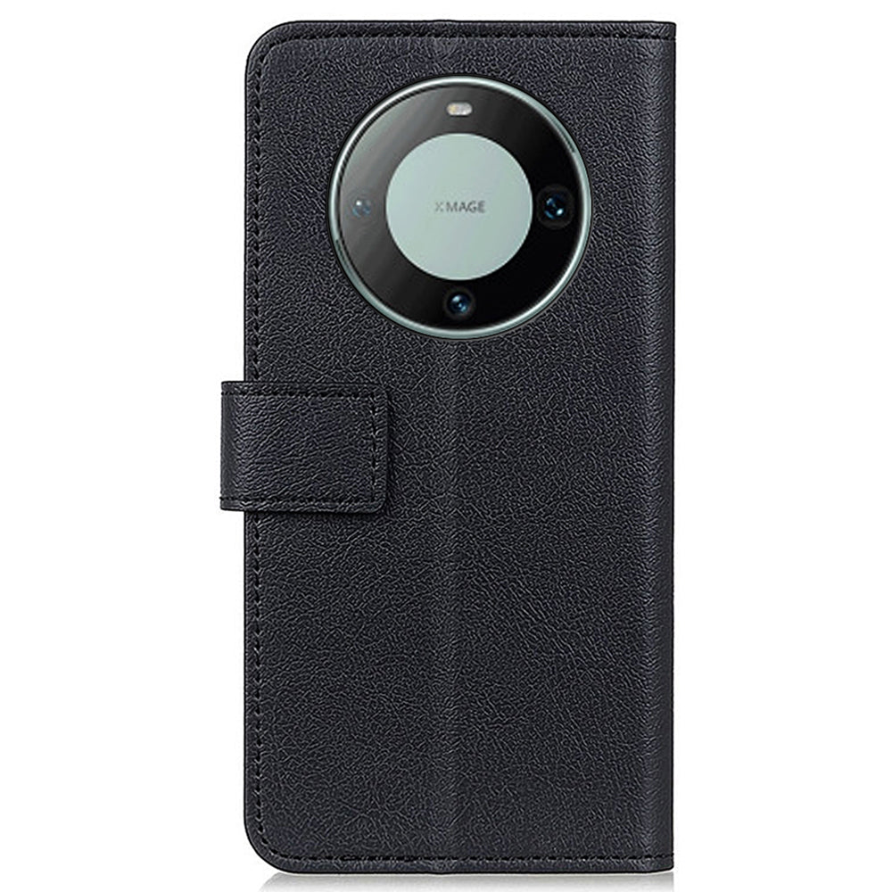 For Huawei Mate 60 Mobile Phone Anti-drop Shell Textured PU Leather Wallet Stand Case