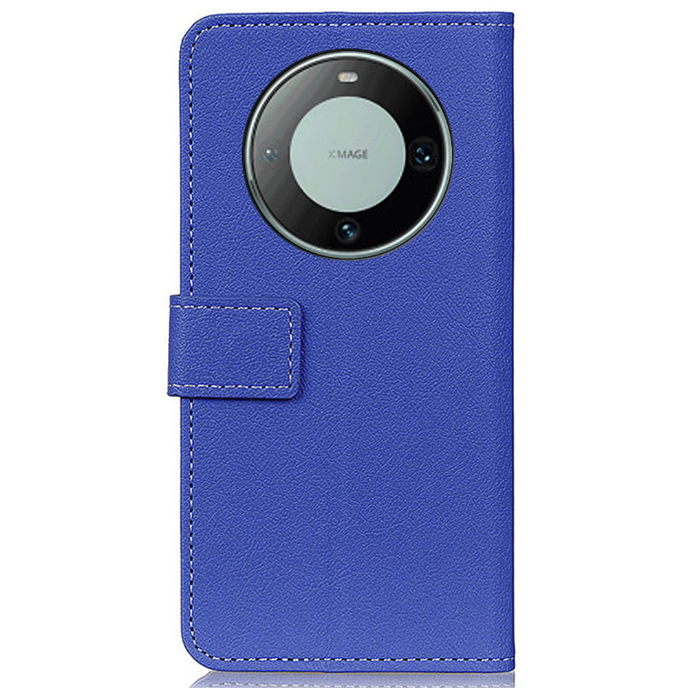 For Huawei Mate 60 Mobile Phone Anti-drop Shell Textured PU Leather Wallet Stand Case