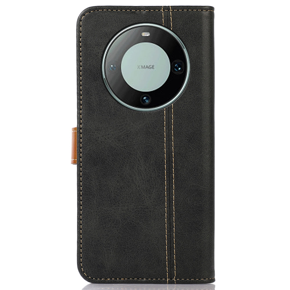 For Huawei Mate 60 PU Leather Smartphone Case Calf Texture Wallet Stand Cover