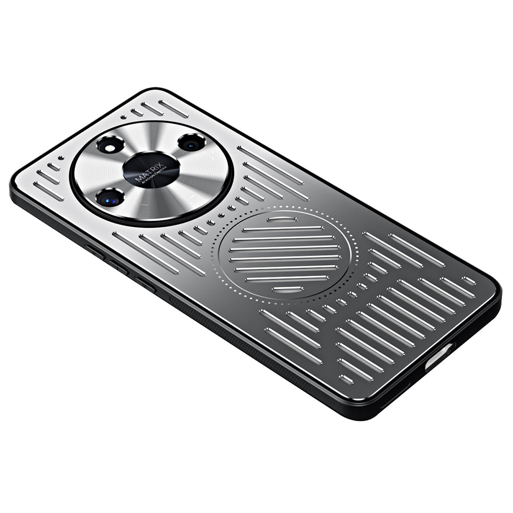 For Honor X50 Hollow Heat Dissipation Phone Back Case Compatible with MagSafe TPU+Aluminum Alloy Cover