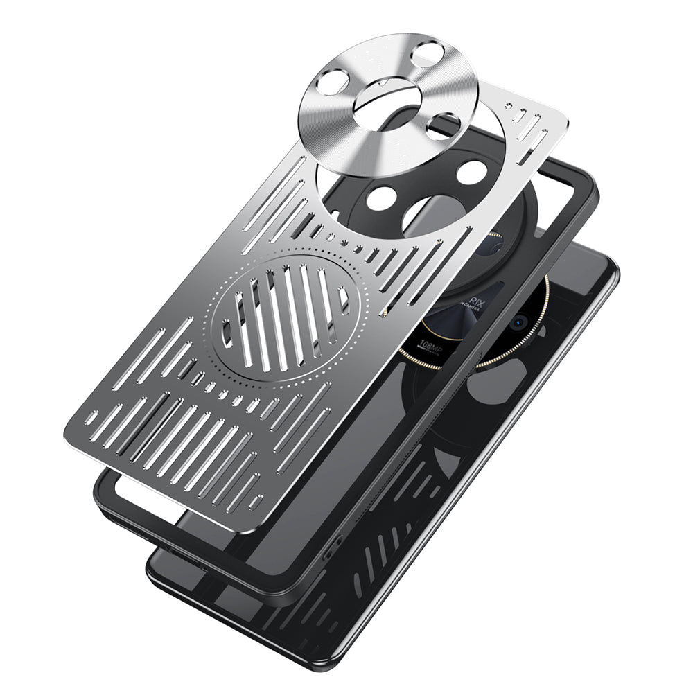 For Honor X50 Hollow Heat Dissipation Phone Back Case Compatible with MagSafe TPU+Aluminum Alloy Cover