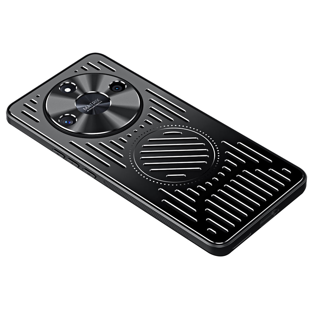 For Honor X50 Hollow Heat Dissipation Phone Back Case Compatible with MagSafe TPU+Aluminum Alloy Cover