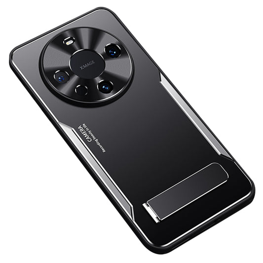 For Huawei Mate 60 Kickstand Phone Case Aluminum Alloy + TPU Shockproof Protective Cover