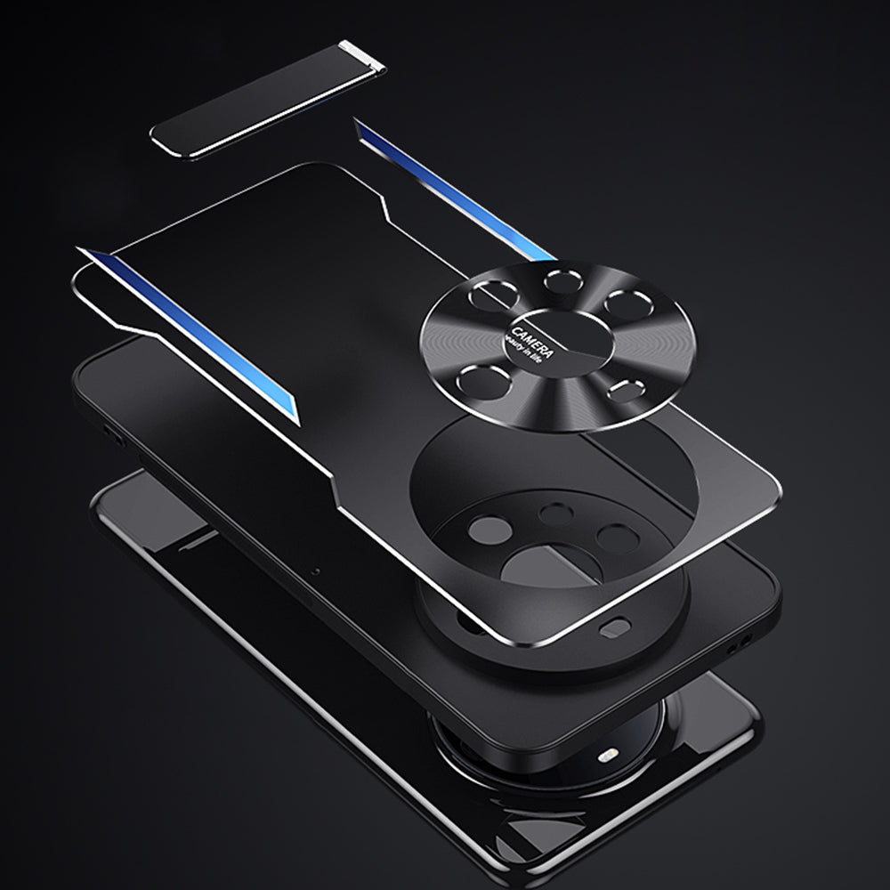 For Huawei Mate 60 Kickstand Phone Case Aluminum Alloy + TPU Shockproof Protective Cover