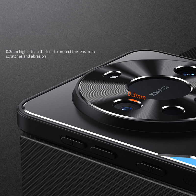 For Huawei Mate 60 Pro Kickstand Phone Case Aluminum Alloy + TPU Drop Proof Protective Cover