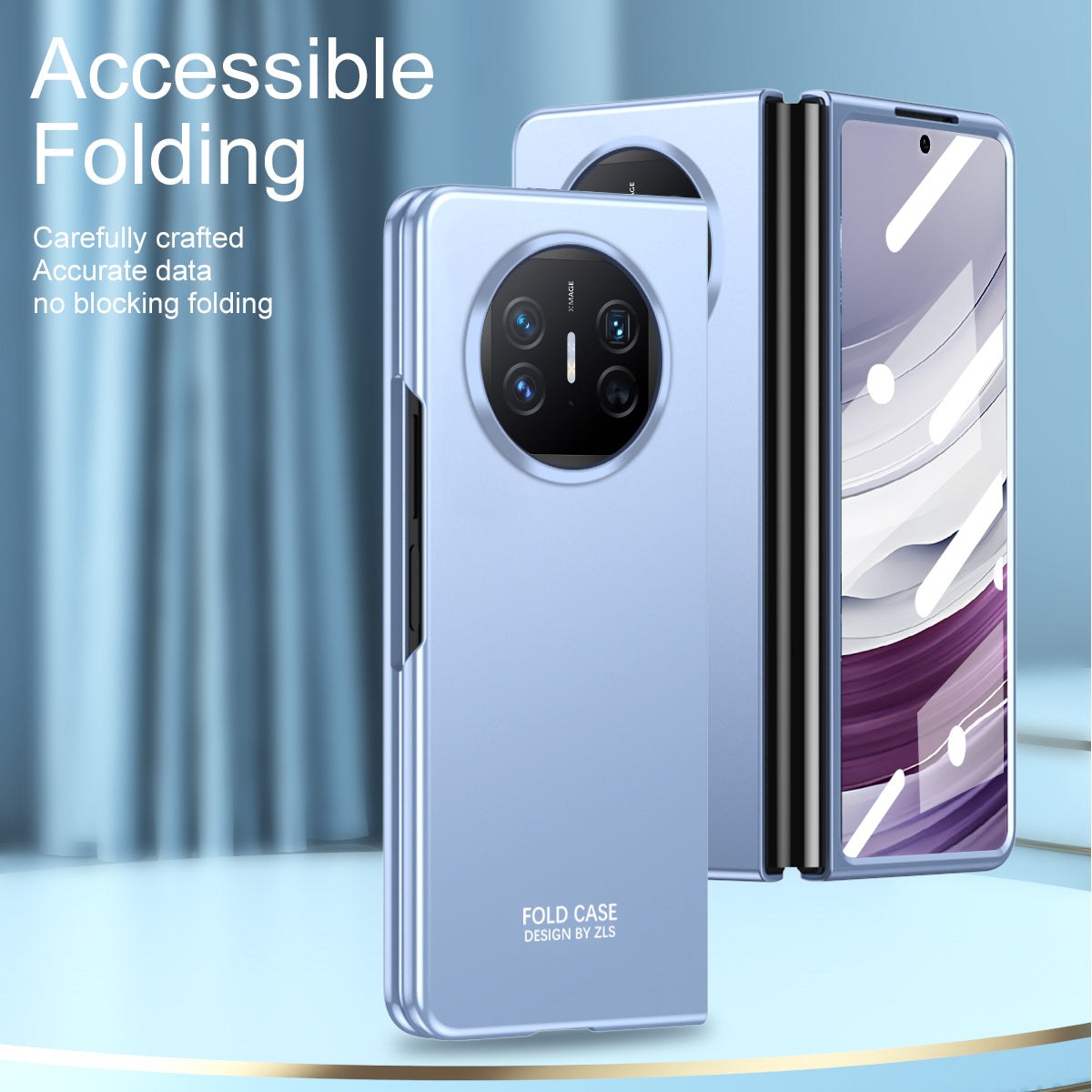 For Huawei Mate X5 Hard PC Phone Drop Protection Case Folding Phone Cover with Tempered Glass Film
