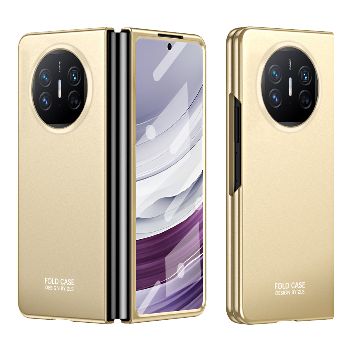For Huawei Mate X5 Hard PC Phone Drop Protection Case Folding Phone Cover with Tempered Glass Film