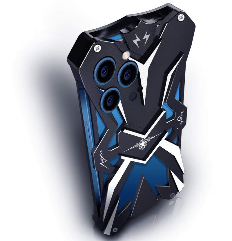 For iPhone 15 Pro Max Shockproof Mobile Phone Cover Wear-resistant Aluminum Alloy Phone Case