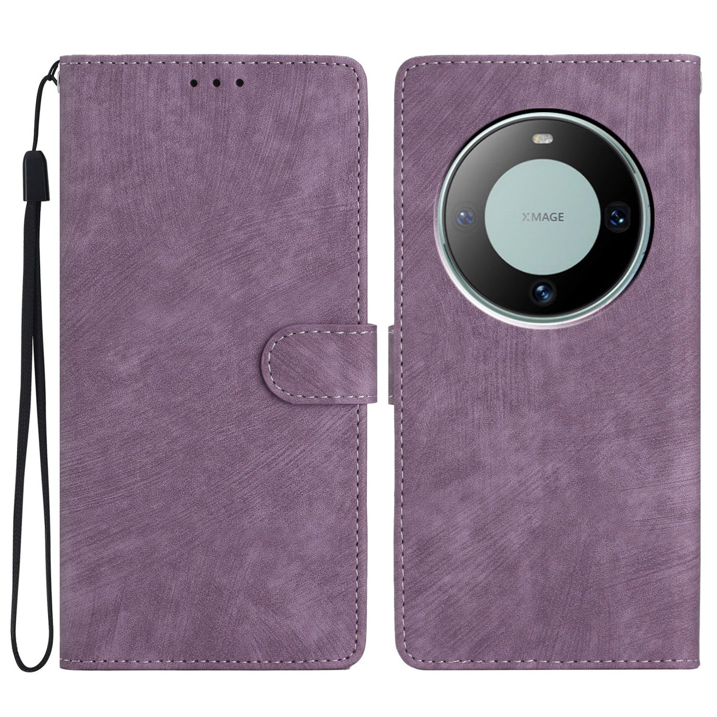 For Huawei Mate 60 Pro Case Skin-touch Leather Cover Solid Color Phone Shell