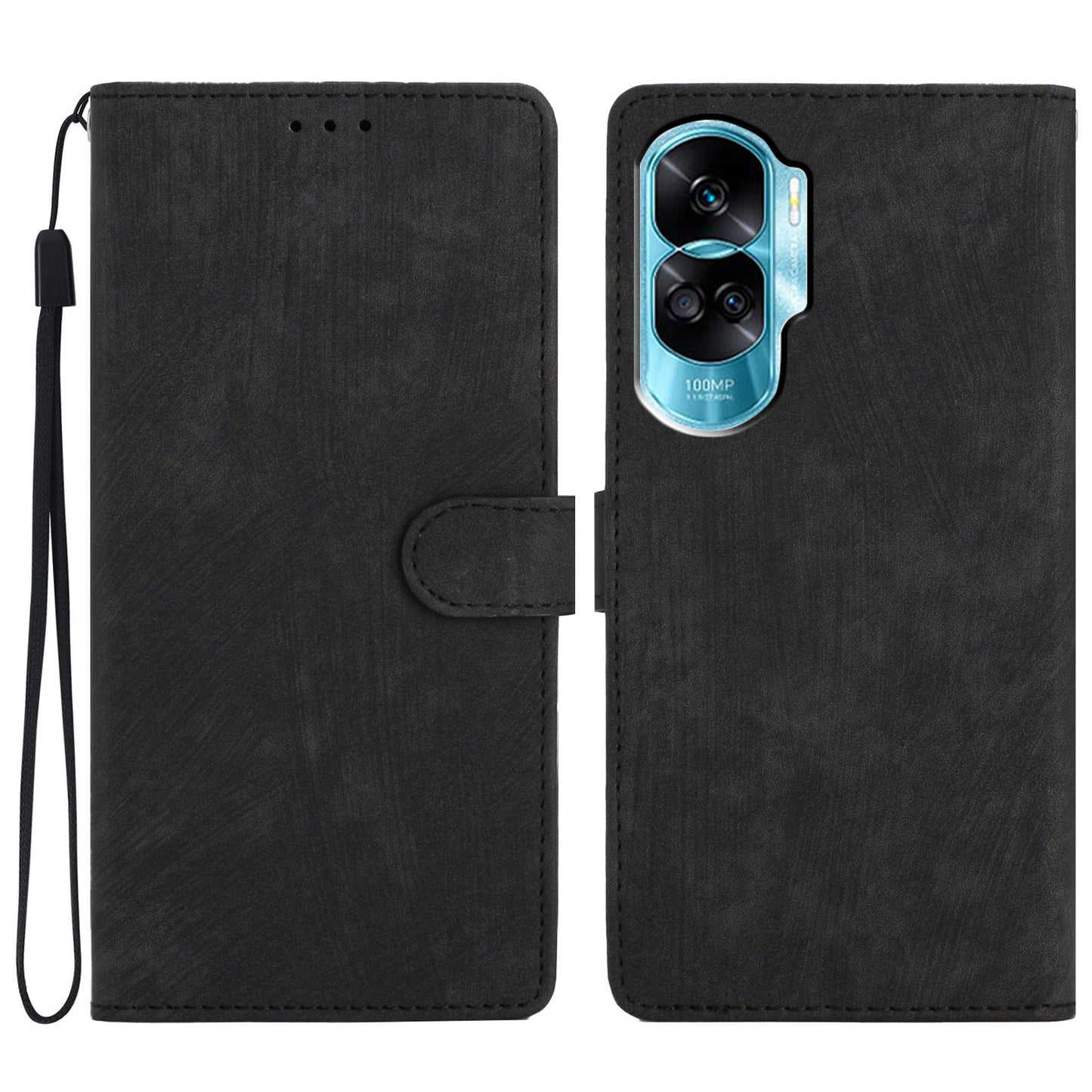 For Honor 90 Lite 5G / X50i 5G Case Solid Color PU Leather Wallet Phone Cover