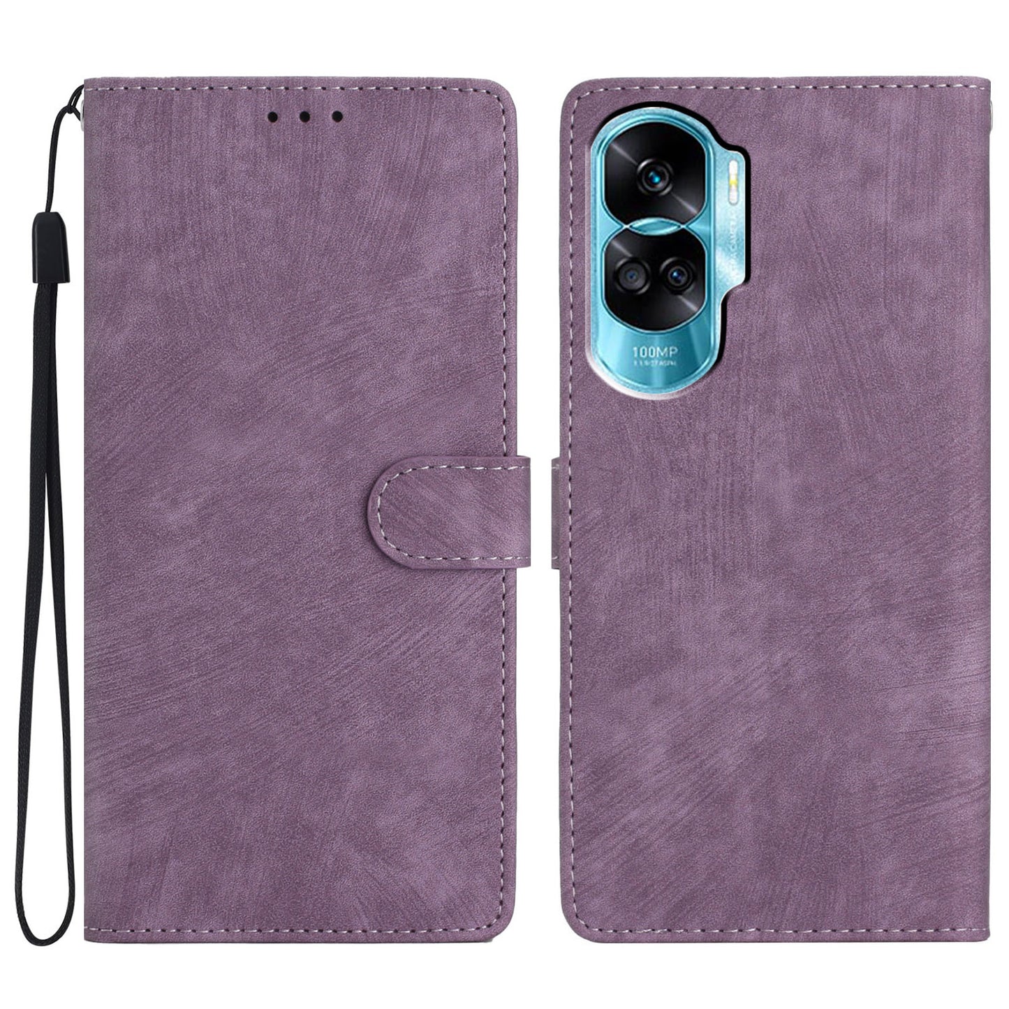 For Honor 90 Lite 5G / X50i 5G Case Solid Color PU Leather Wallet Phone Cover