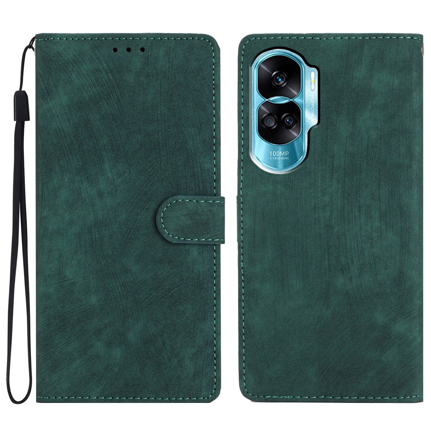 For Honor 90 Lite 5G / X50i 5G Case Solid Color PU Leather Wallet Phone Cover