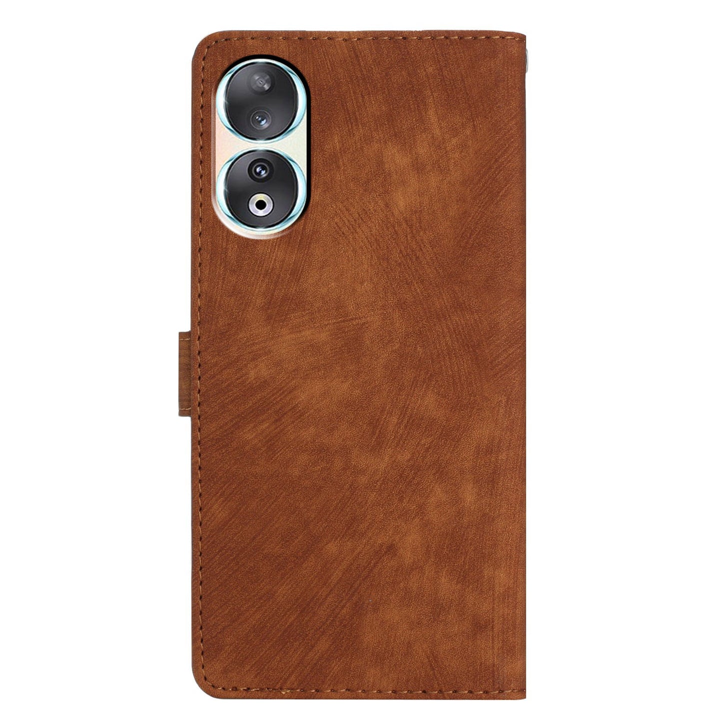 For Honor 90 Case Solid Color Skin-touch Phone Leather Wallet Drop-proof Cover