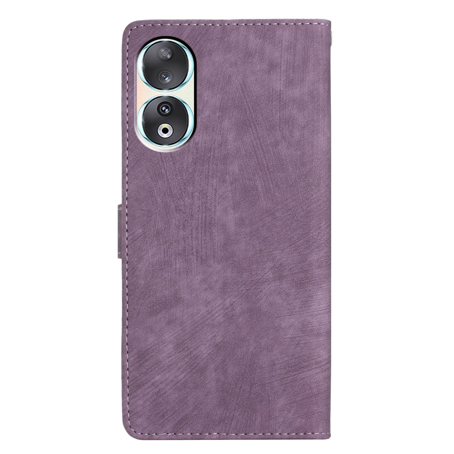 For Honor 90 Case Solid Color Skin-touch Phone Leather Wallet Drop-proof Cover