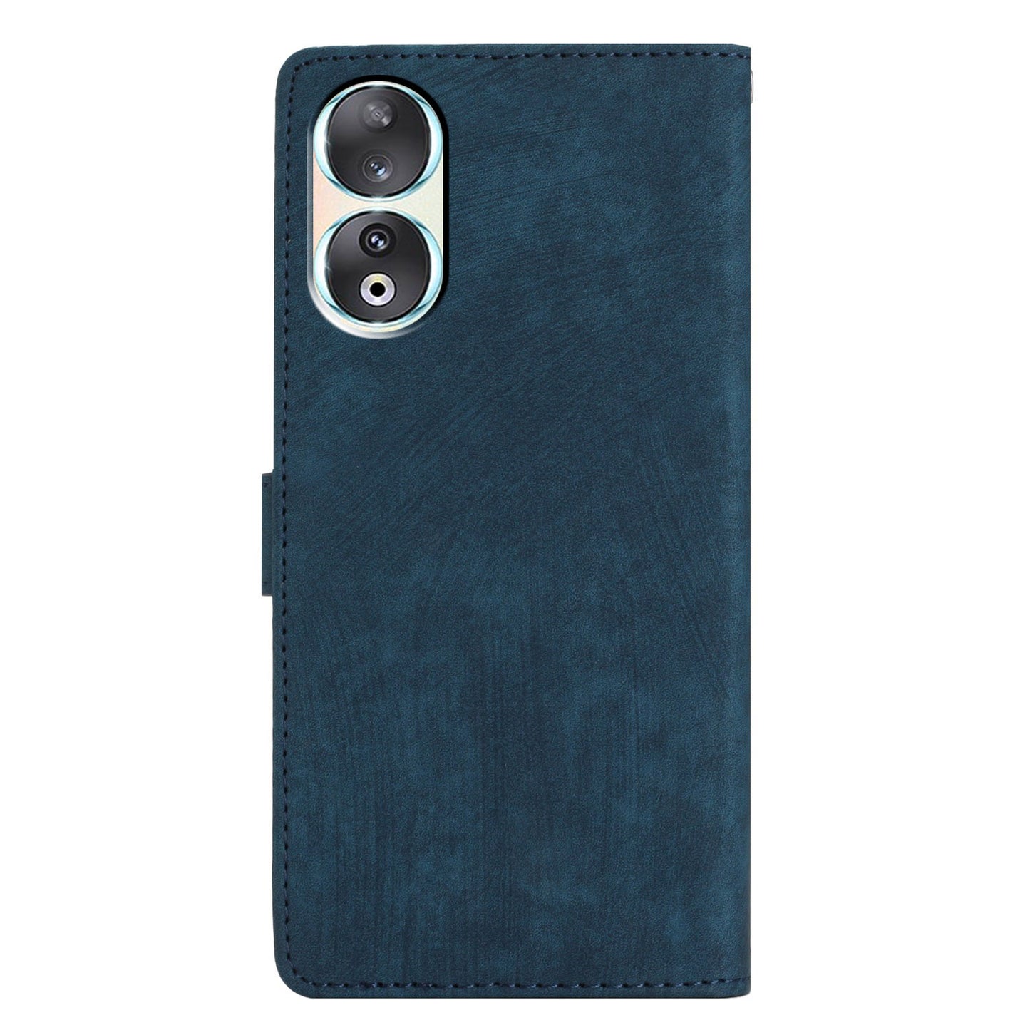 For Honor 90 Case Solid Color Skin-touch Phone Leather Wallet Drop-proof Cover