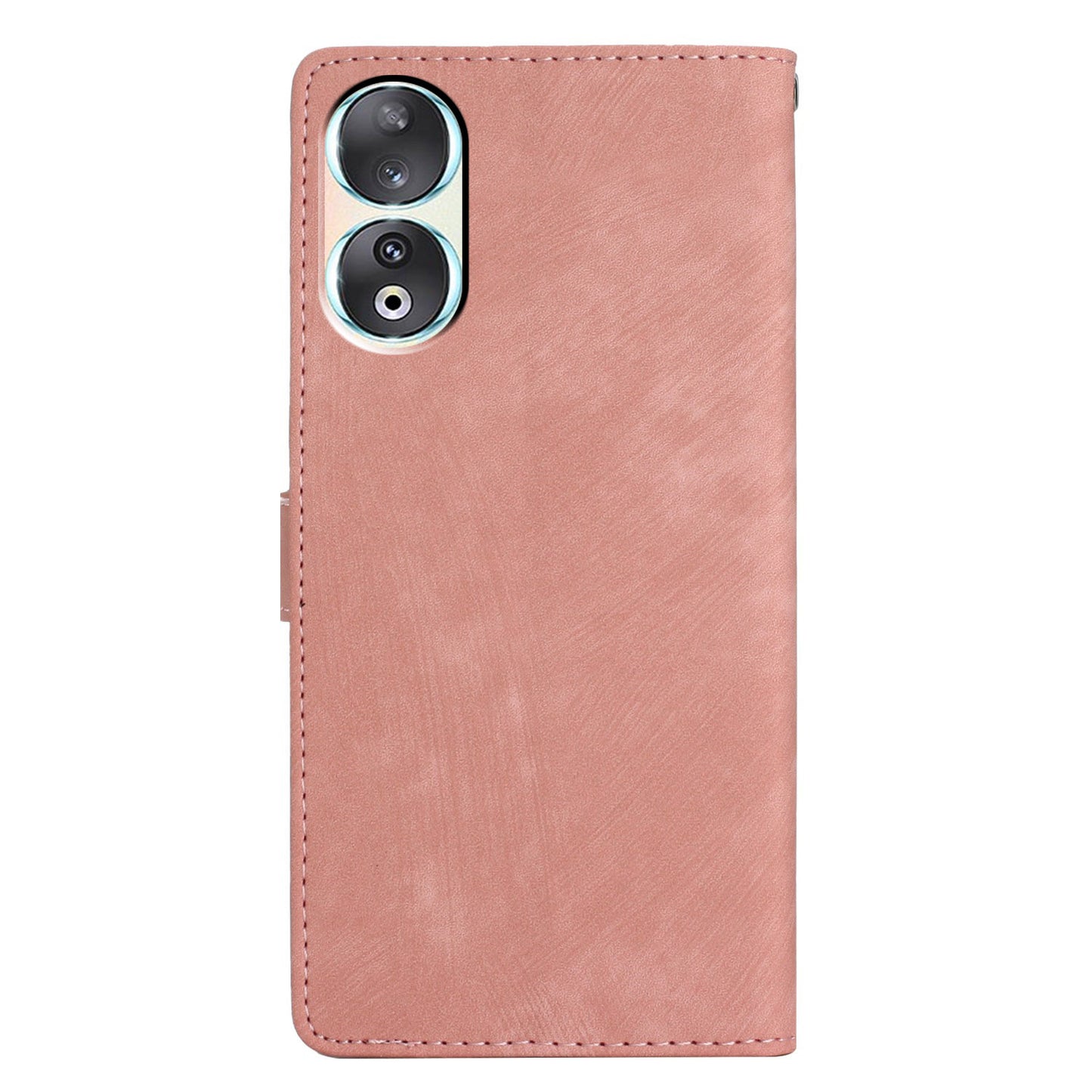 For Honor 90 Case Solid Color Skin-touch Phone Leather Wallet Drop-proof Cover