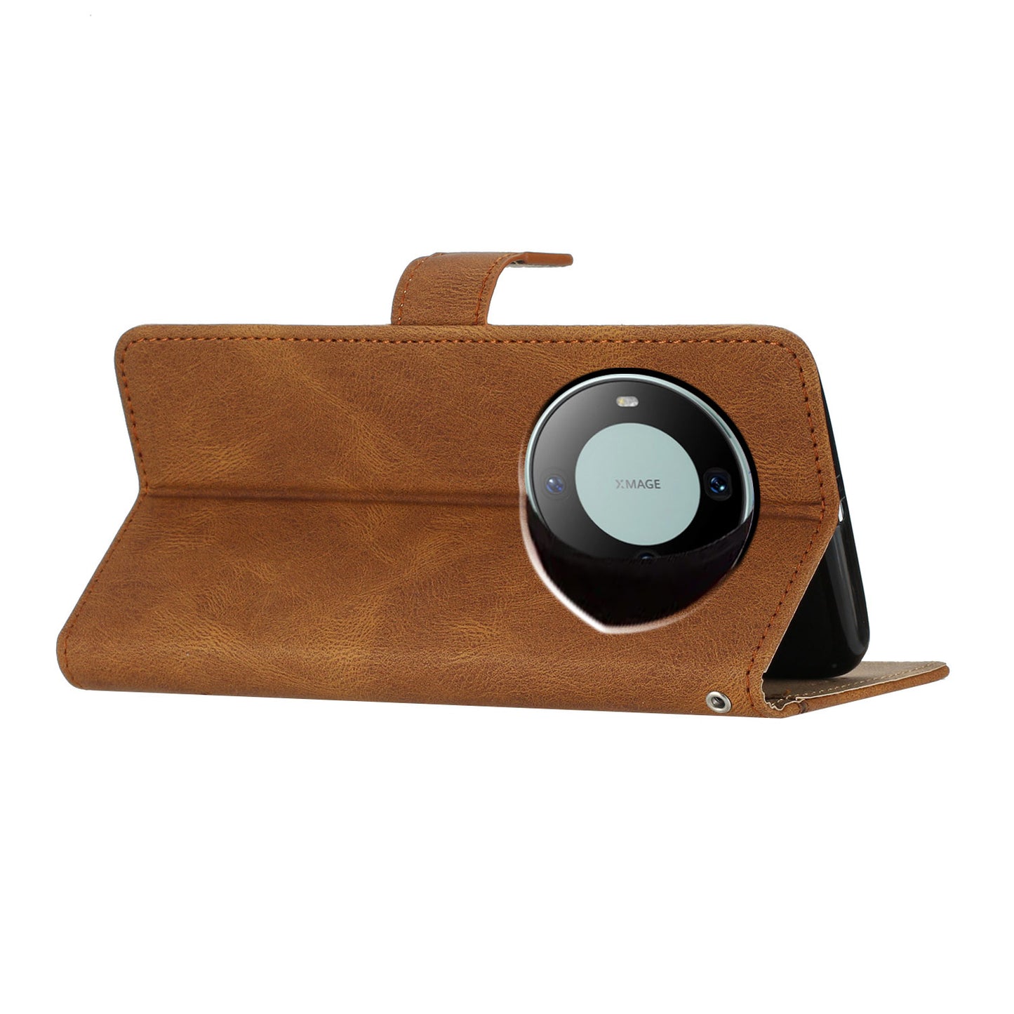 For Huawei Mate 60 Wallet Stand Phone Case Crazy Horse Texture PU Leather Imprinted Lines Cover