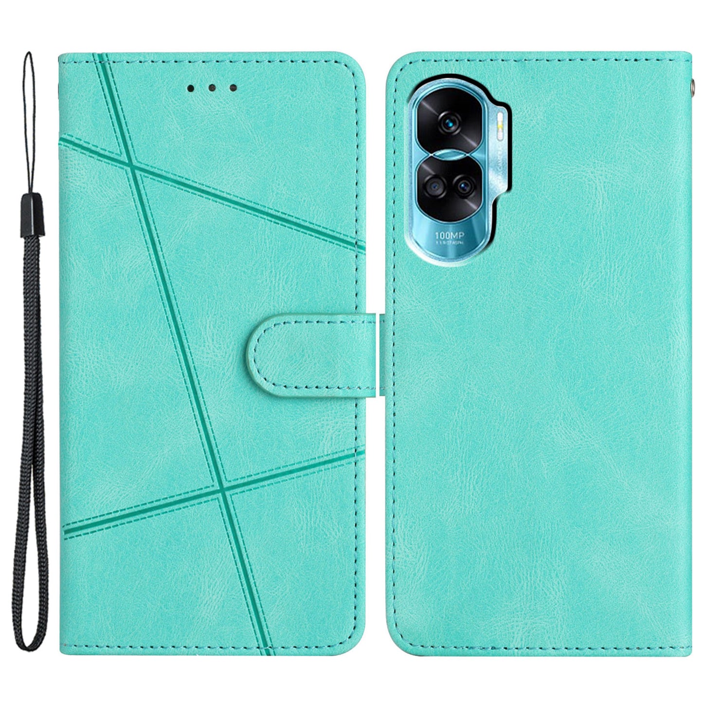 For Honor 90 Lite 5G / X50i 5G Wallet Case Crazy Horse Texture Leather Phone Stand Cover Imprinted Lines