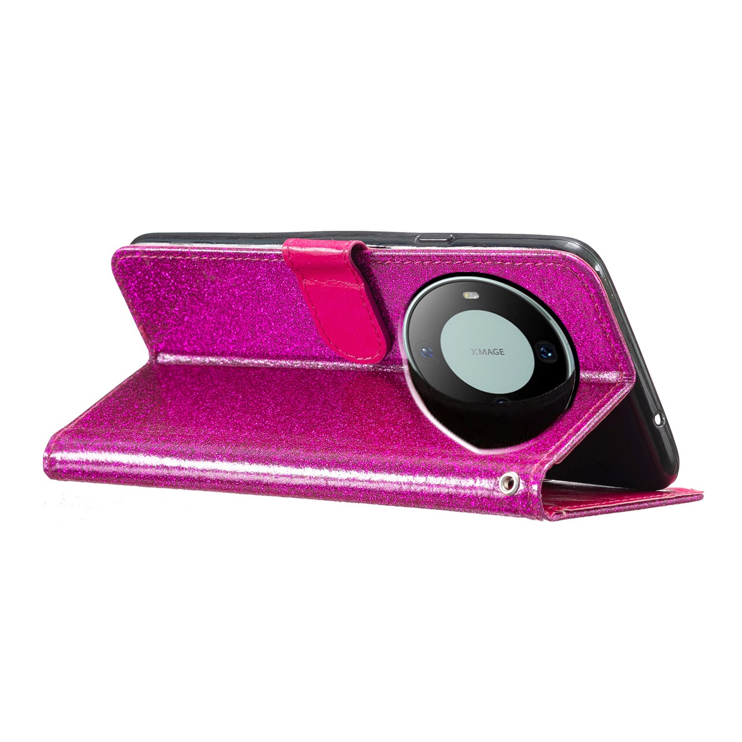 For Huawei Mate 60 Pro Glittery PU Leather Phone Case Anti-fall Wallet Stand Cover