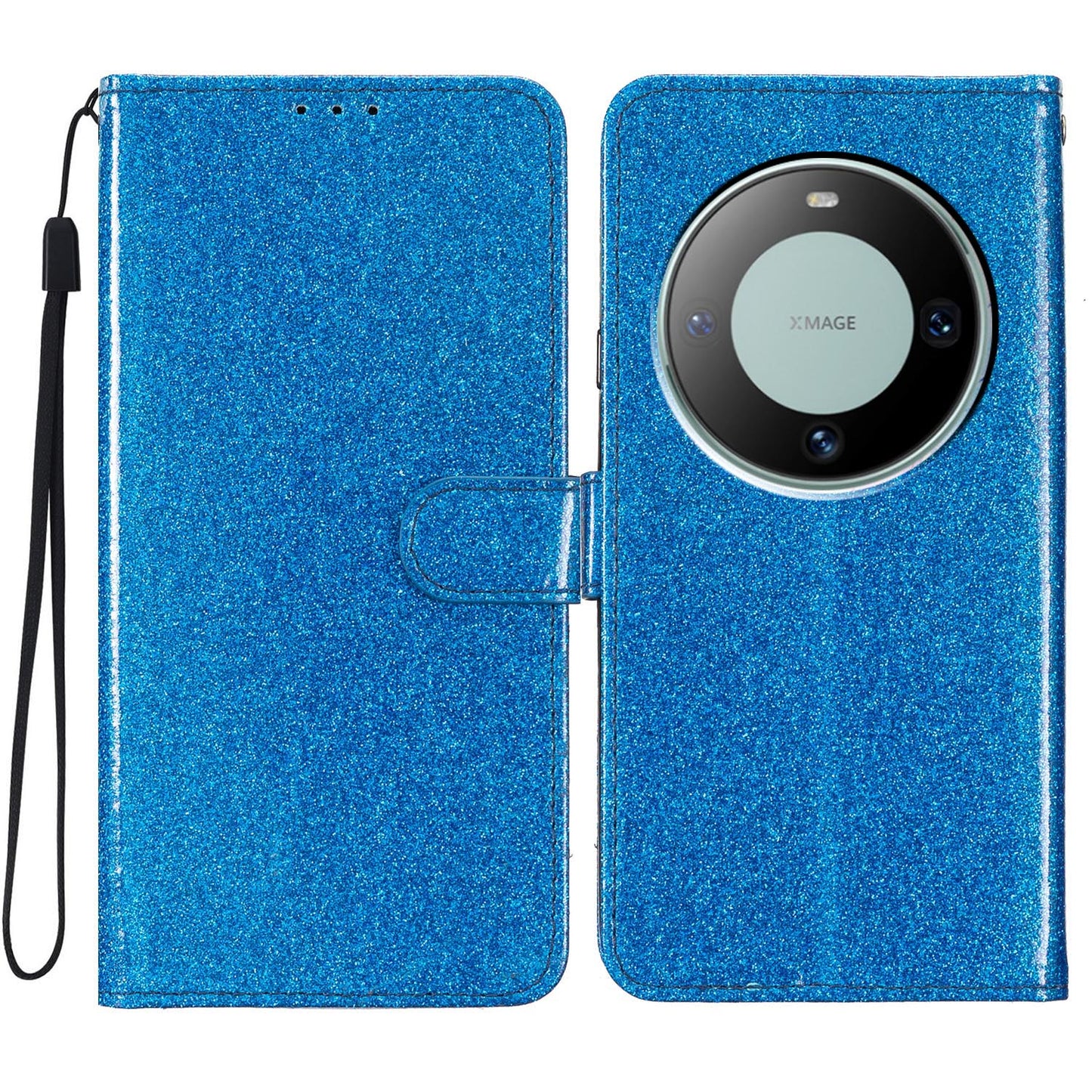 For Huawei Mate 60 Pro Glittery PU Leather Phone Case Anti-fall Wallet Stand Cover