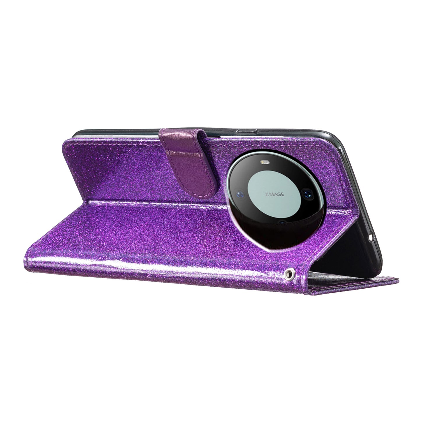 For Huawei Mate 60 Pro Glittery PU Leather Phone Case Anti-fall Wallet Stand Cover