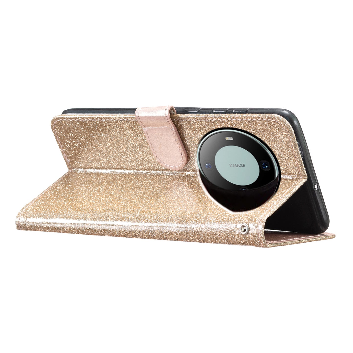 For Huawei Mate 60 Pro Glittery PU Leather Phone Case Anti-fall Wallet Stand Cover