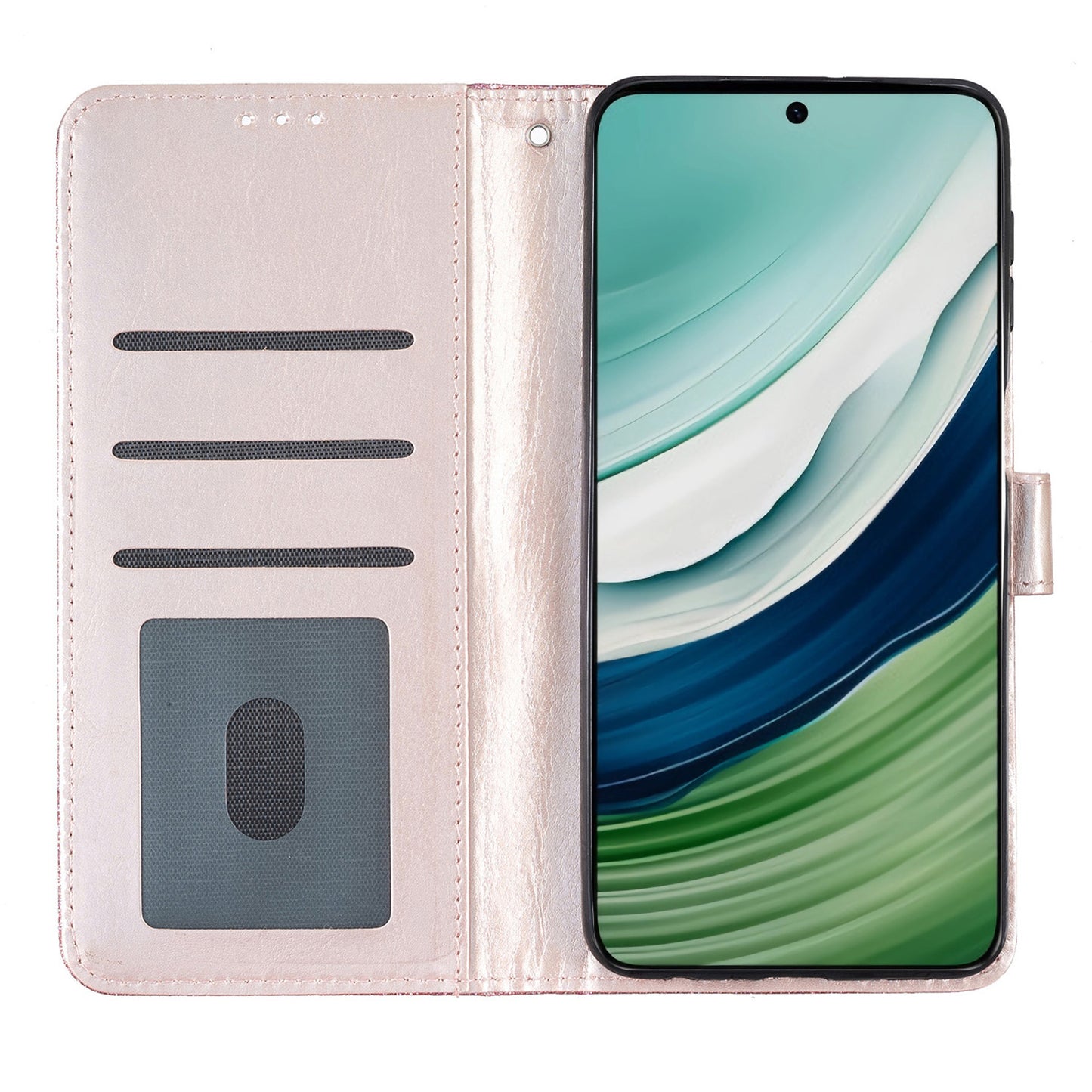 For Huawei Mate 60 Pro Glittery PU Leather Phone Case Anti-fall Wallet Stand Cover