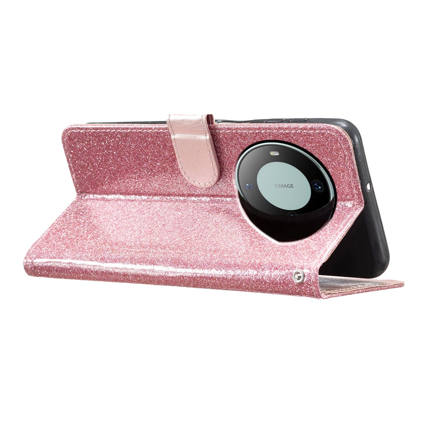 For Huawei Mate 60 Pro Glittery PU Leather Phone Case Anti-fall Wallet Stand Cover