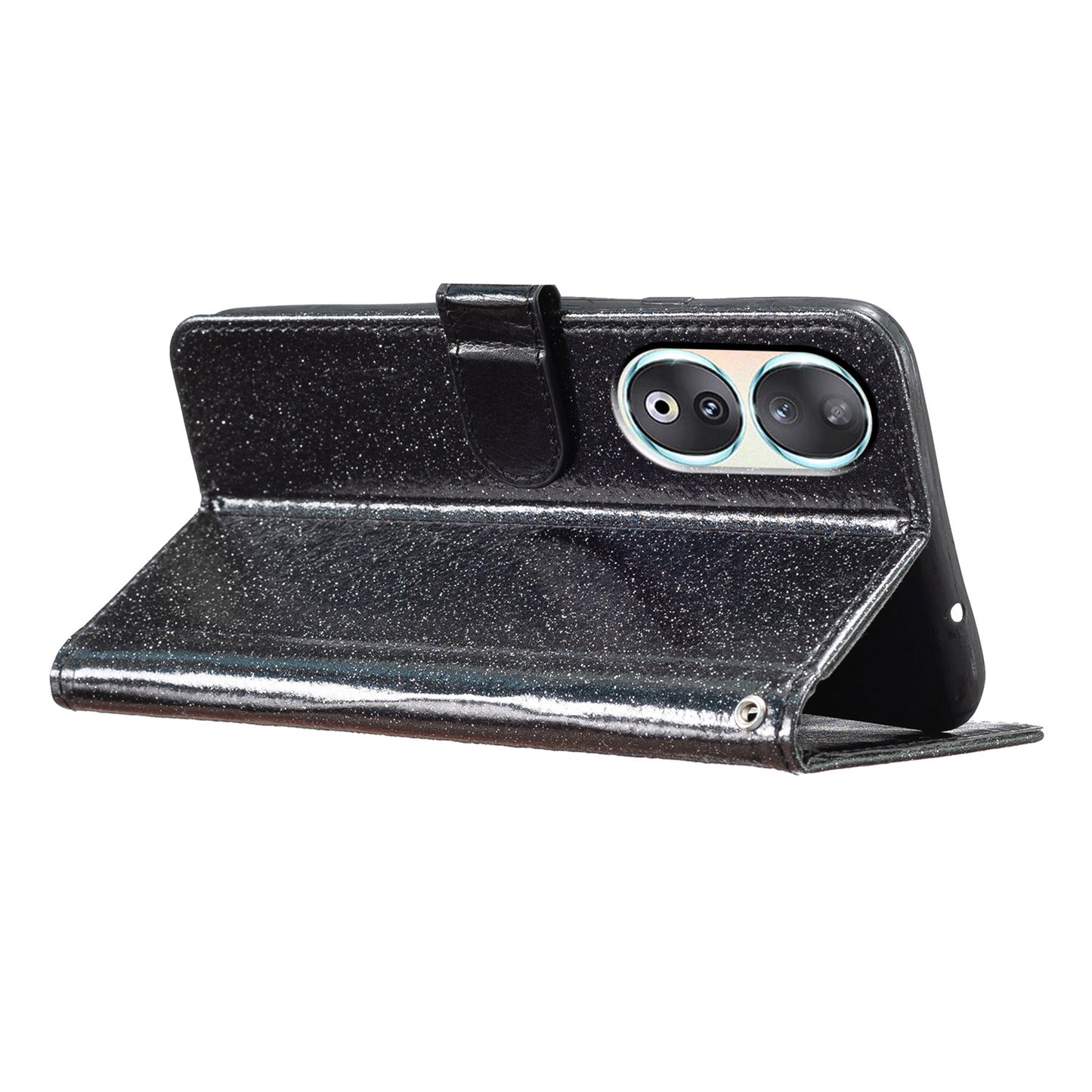 For Honor 90 Glittery PU Leather Wallet Stand Case Shockproof Phone Cover