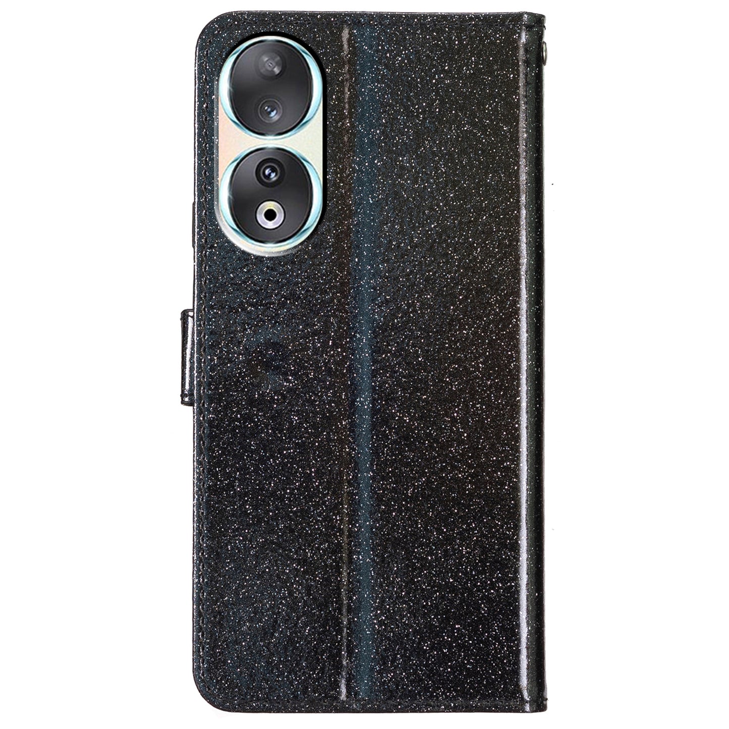 For Honor 90 Glittery PU Leather Wallet Stand Case Shockproof Phone Cover