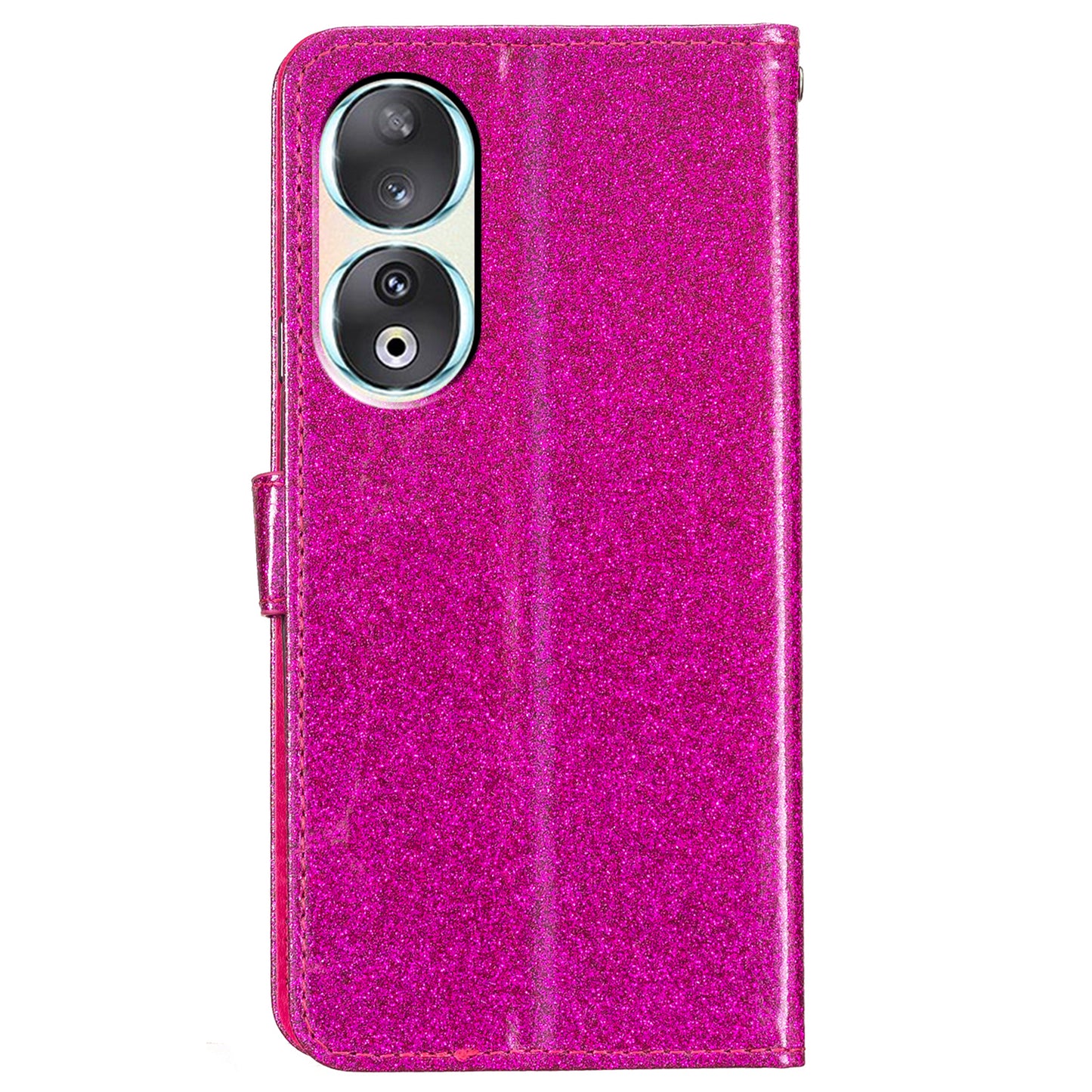 For Honor 90 Glittery PU Leather Wallet Stand Case Shockproof Phone Cover