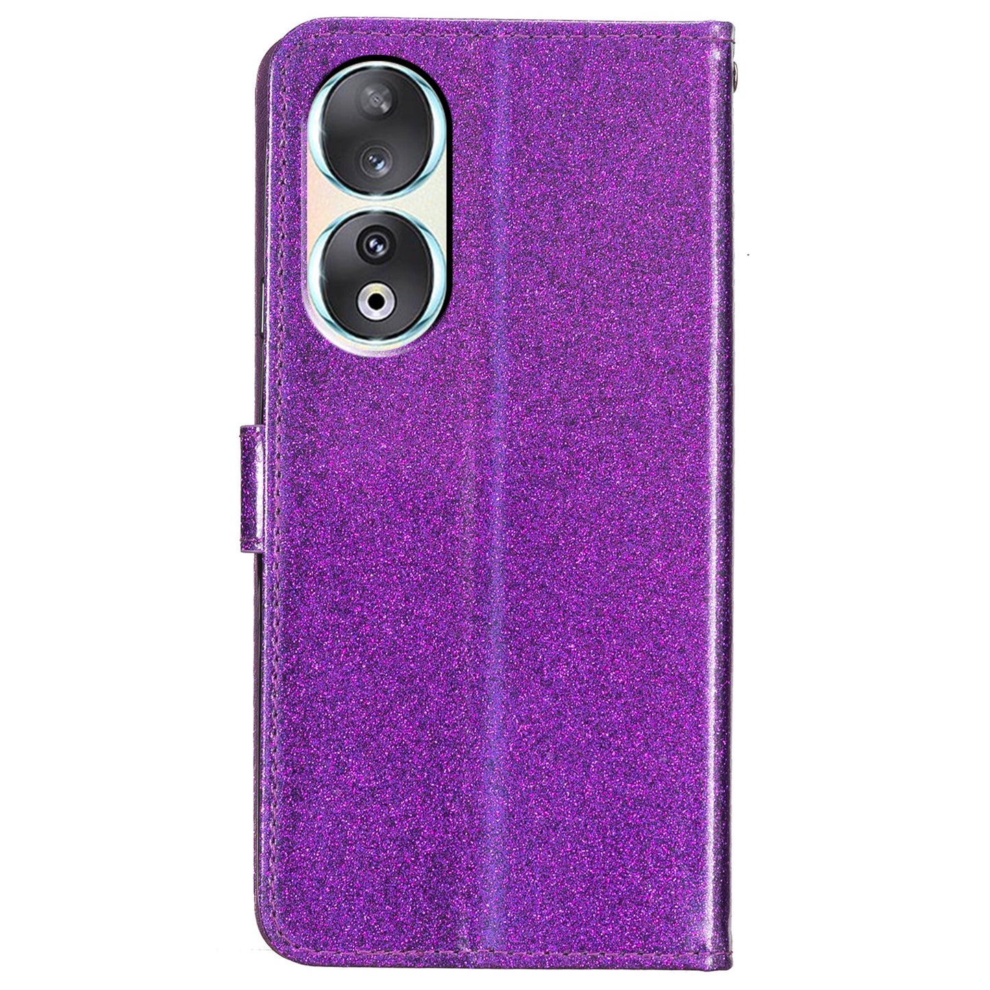 For Honor 90 Glittery PU Leather Wallet Stand Case Shockproof Phone Cover