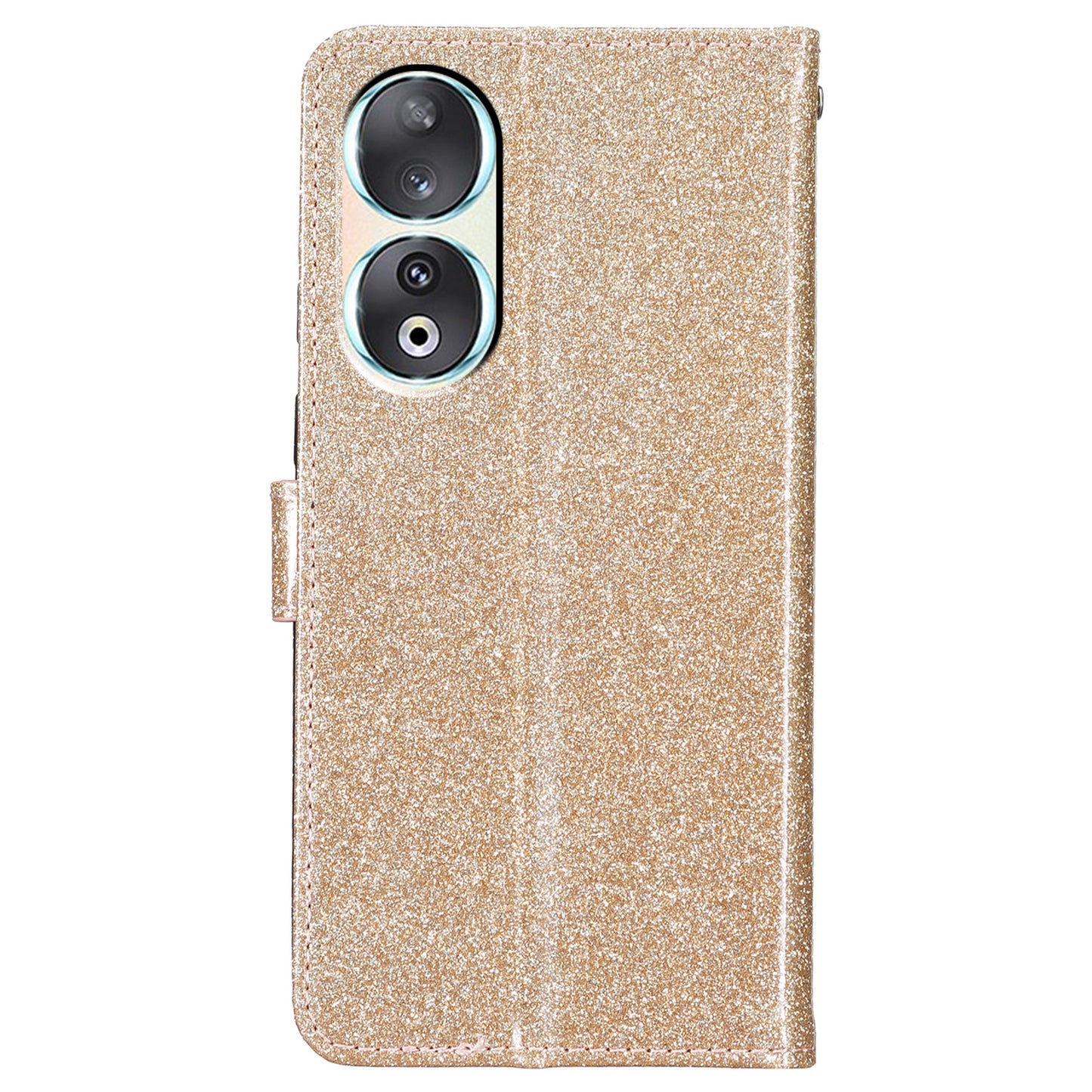 For Honor 90 Glittery PU Leather Wallet Stand Case Shockproof Phone Cover