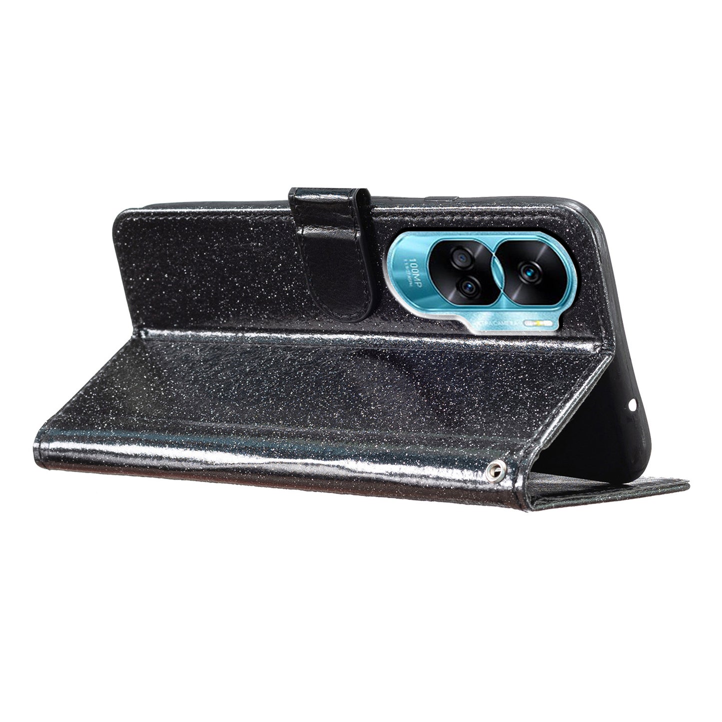 For Honor 90 Lite 5G / X50i 5G Case Stand Glittery PU Leather Protective Phone Cover with Wallet