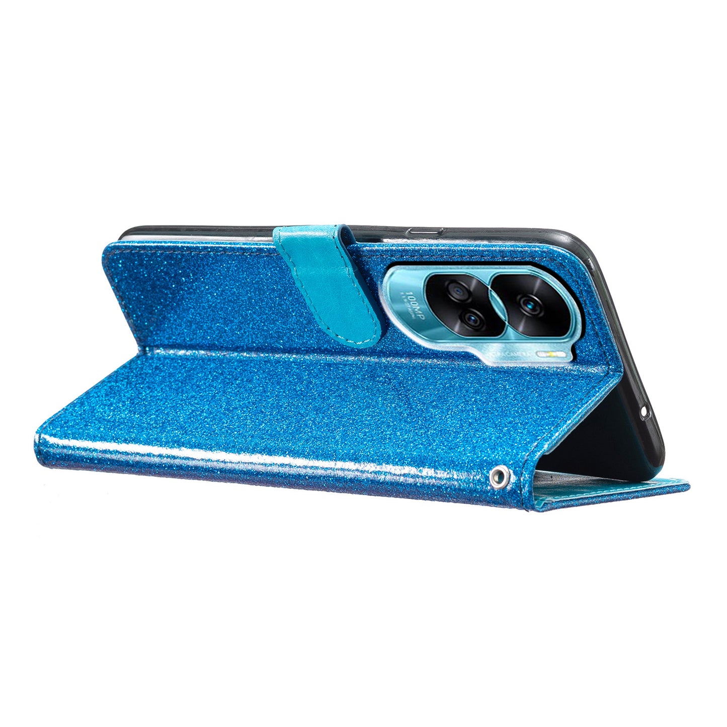 For Honor 90 Lite 5G / X50i 5G Case Stand Glittery PU Leather Protective Phone Cover with Wallet