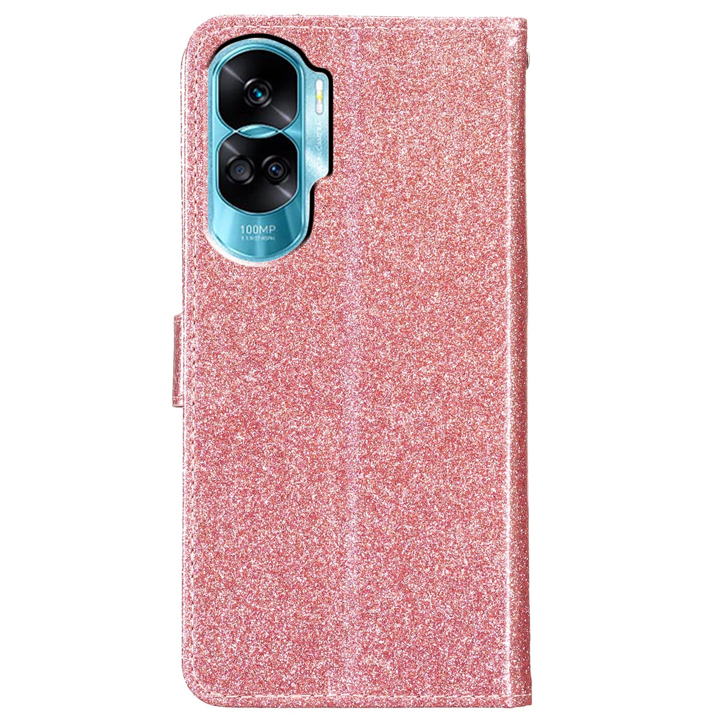 For Honor 90 Lite 5G / X50i 5G Case Stand Glittery PU Leather Protective Phone Cover with Wallet