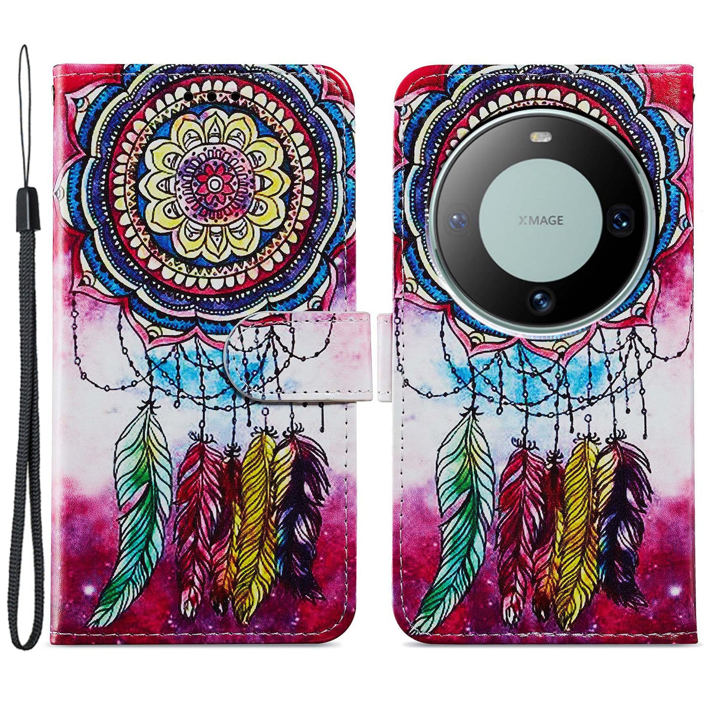 For Huawei Mate 60 Pro Case Flip Leather Wallet Pattern Printing Phone Cover
