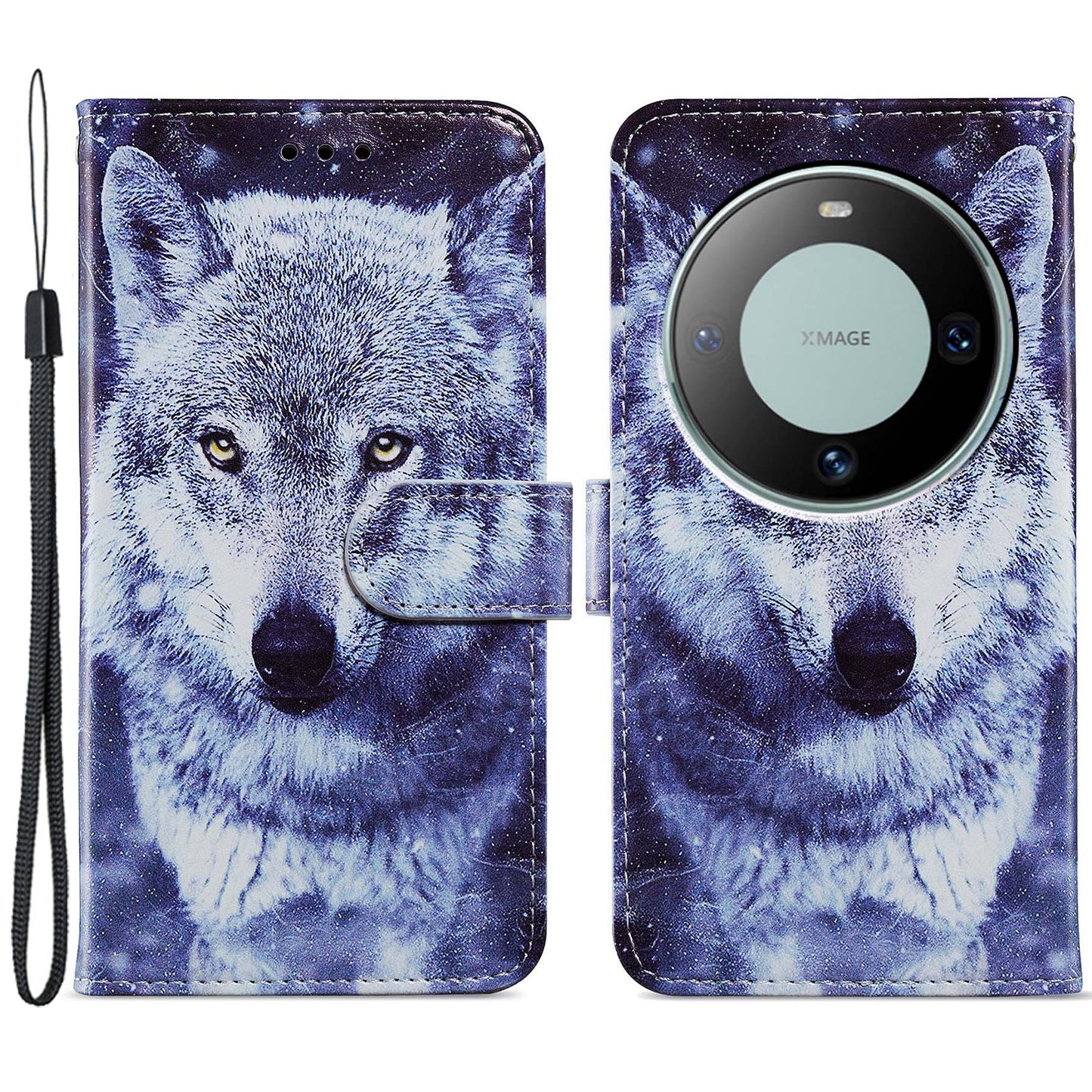 For Huawei Mate 60 Pro Case Flip Leather Wallet Pattern Printing Phone Cover