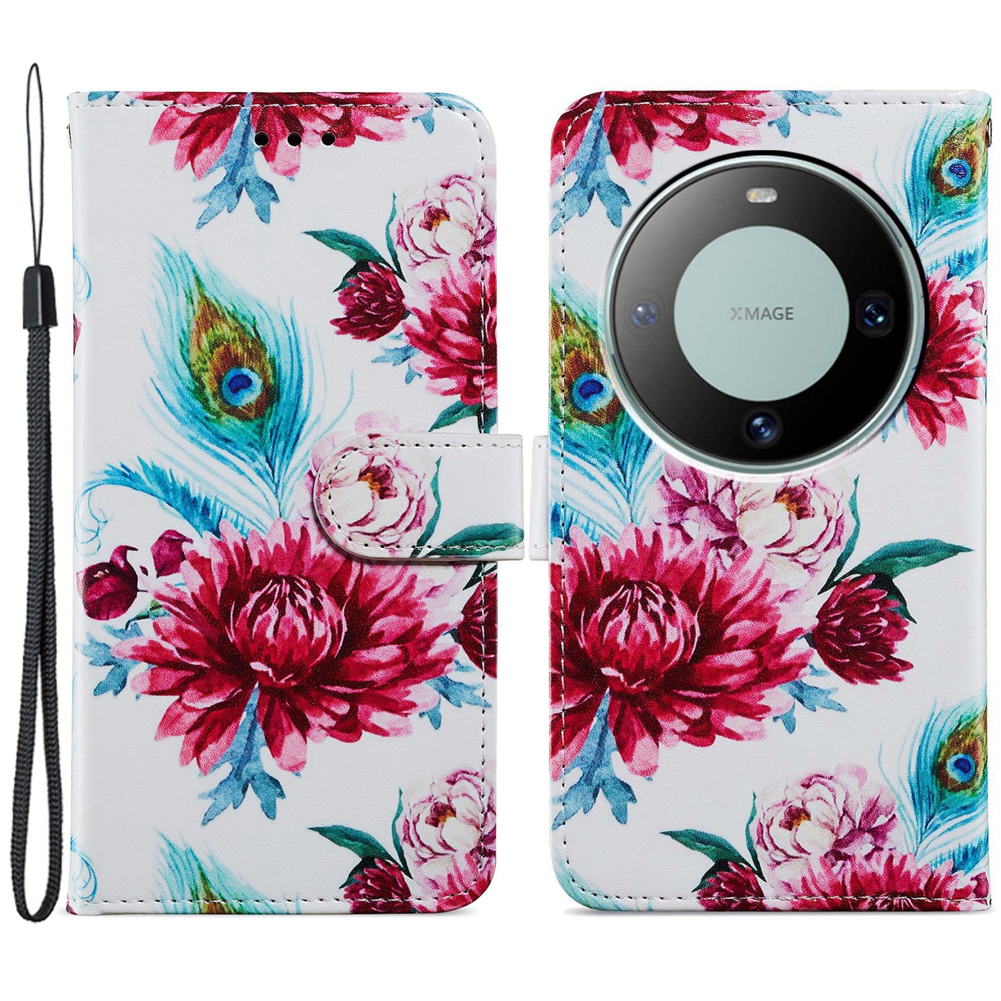 For Huawei Mate 60 Pro Case Flip Leather Wallet Pattern Printing Phone Cover