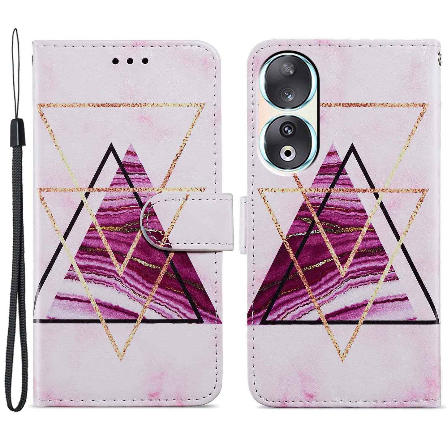 For Honor 90 Wallet Case Printed Pattern PU Leather Flip Stand Cover