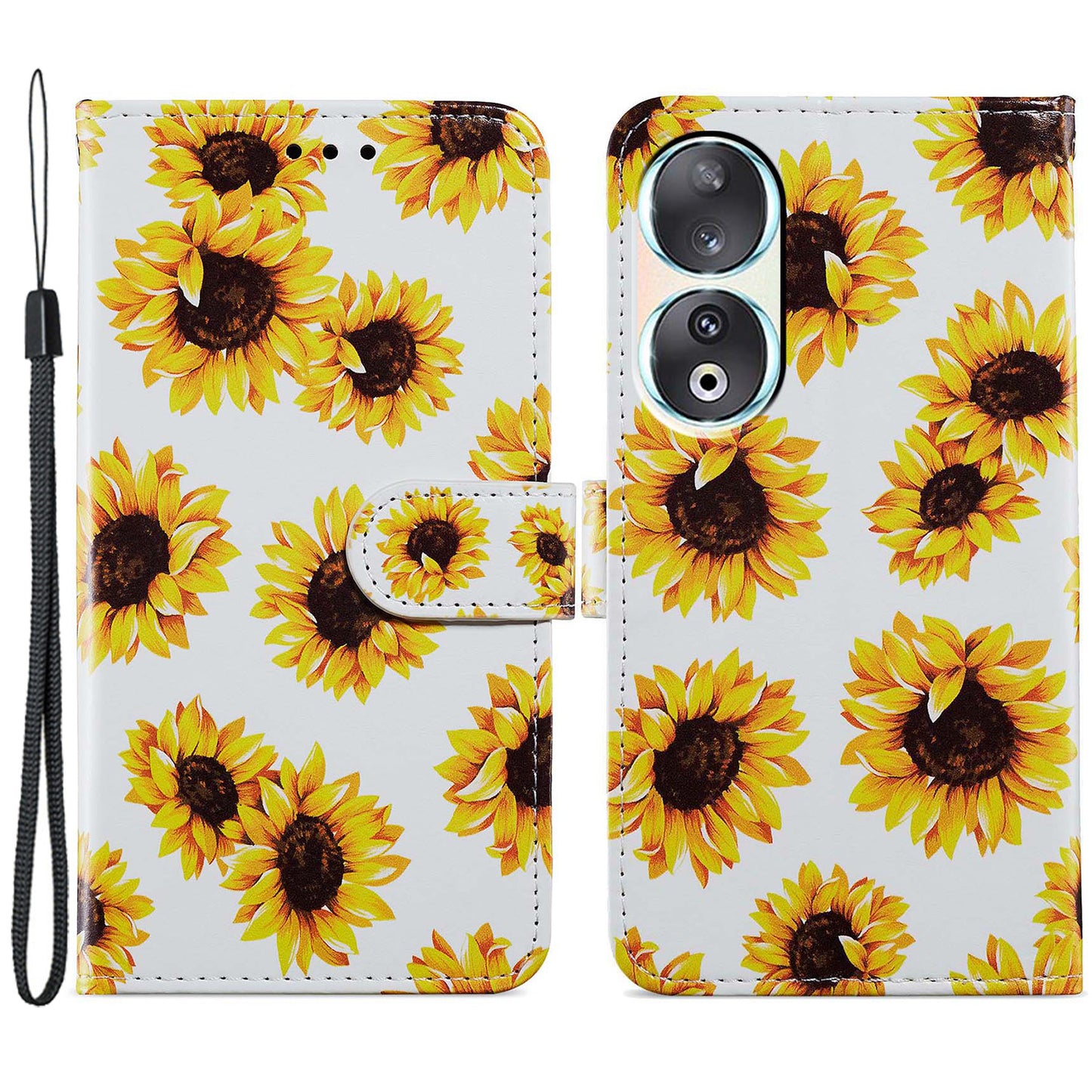 For Honor 90 Wallet Case Printed Pattern PU Leather Flip Stand Cover