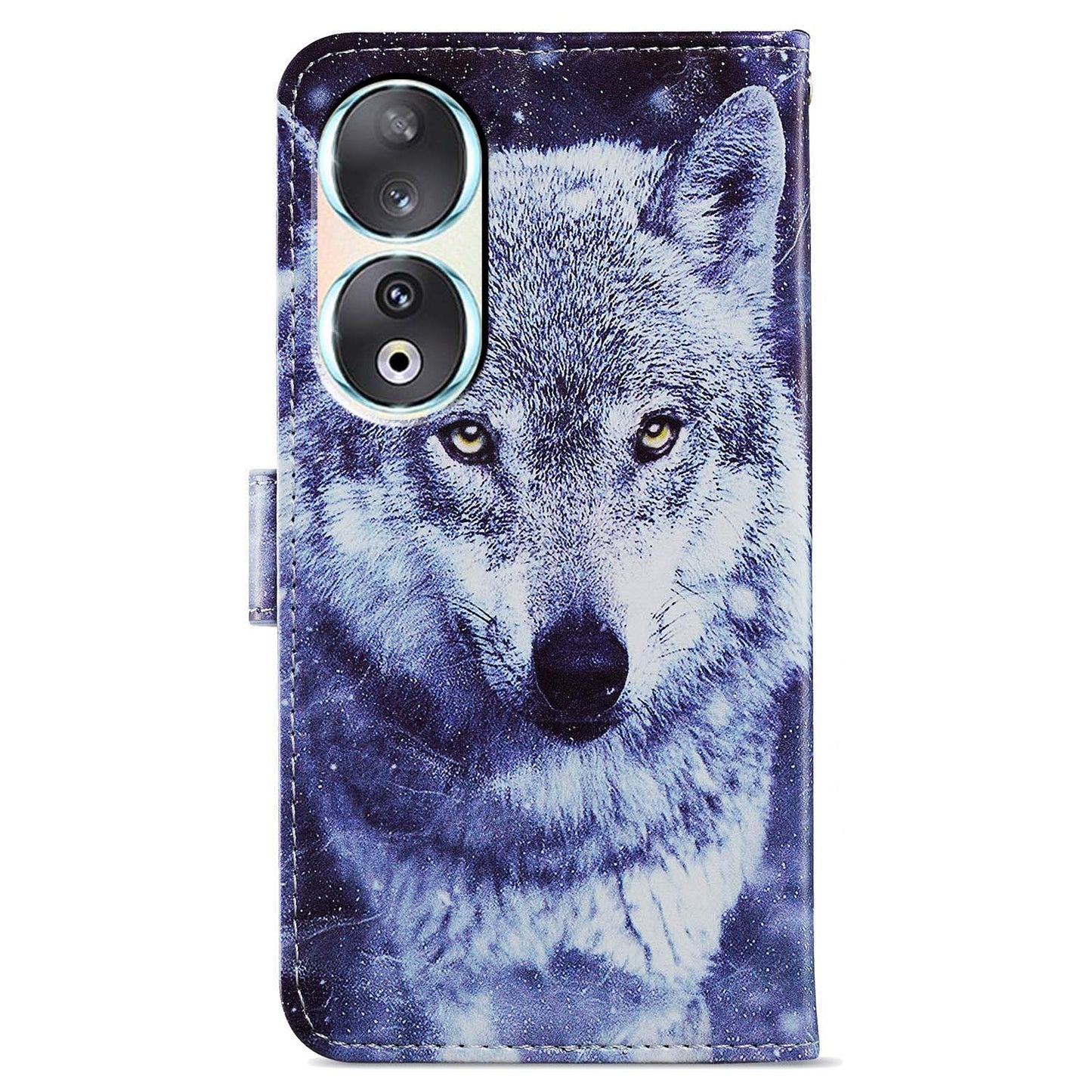 For Honor 90 Wallet Case Printed Pattern PU Leather Flip Stand Cover