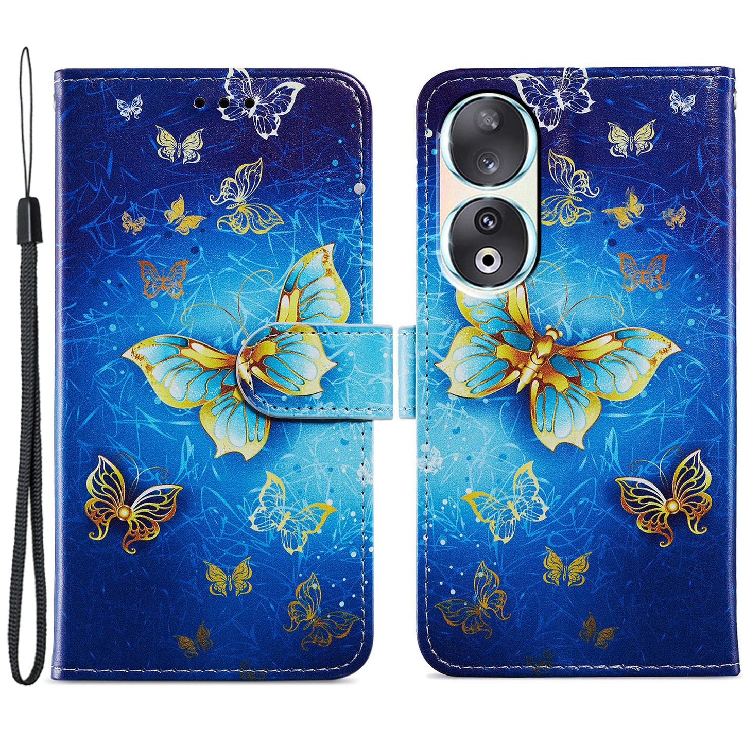 For Honor 90 Wallet Case Printed Pattern PU Leather Flip Stand Cover