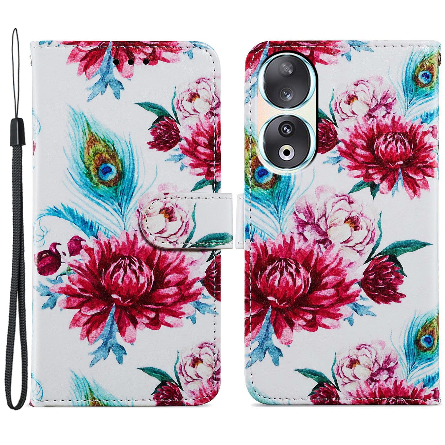 For Honor 90 Wallet Case Printed Pattern PU Leather Flip Stand Cover