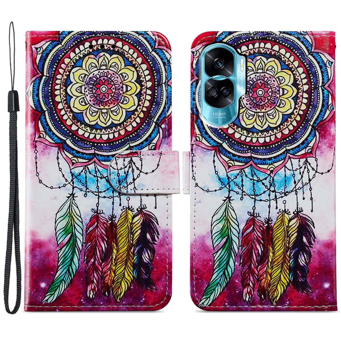 For Honor 90 Lite 5G / X50i 5G Case PU Leather Pattern Flip Wallet Phone Cover